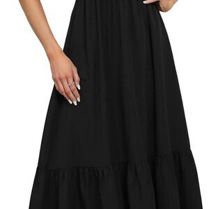 Summer Boho Smocked Maxi Dress Women Floral Tiered Flowy Casual Beach